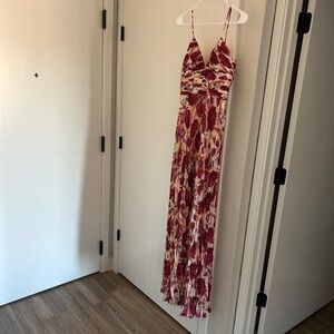 BCBG Maxazria Pleated Floral Dress